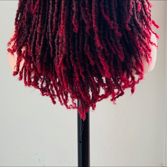 20” Heat Safe Synthetic Burgundy Dreadlock Wig - Picture 9 of 9